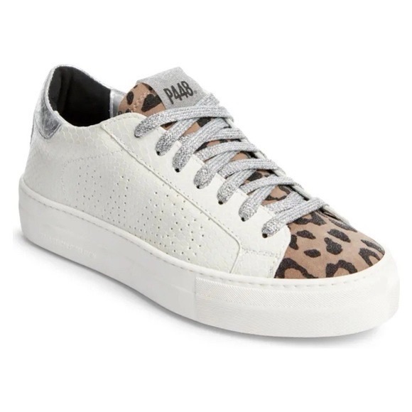 P448 Thea Platform Sneaker Size 36 Leopard Snake Embossed - Picture 1 of 5